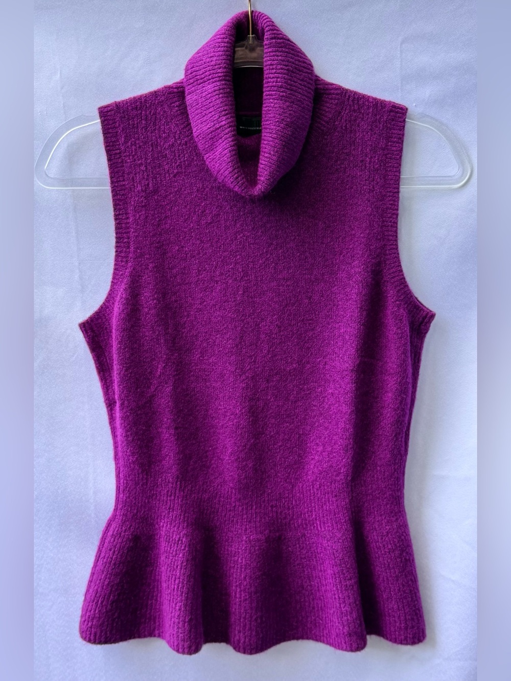 White House Black Market NWT Magenta Peplum Turtleneck Sweater S